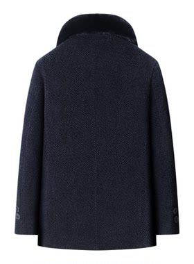 爸爸冬装毛呢外套加绒加厚保暖棉服绵羊毛中老年人棉衣男爷爷棉袄