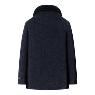 爸爸冬装毛呢外套加绒加厚保暖棉服绵羊毛中老年人棉衣男爷爷棉袄