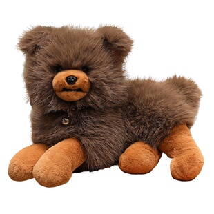 卡通趴姿猫咪狮子狗狗公仔毛绒玩具白狗抱枕玩偶女生娃娃生日礼物