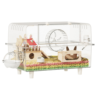 仓鼠笼子豪华别墅金丝熊超大60cm便宜大的专用亚克力透明箱大房子