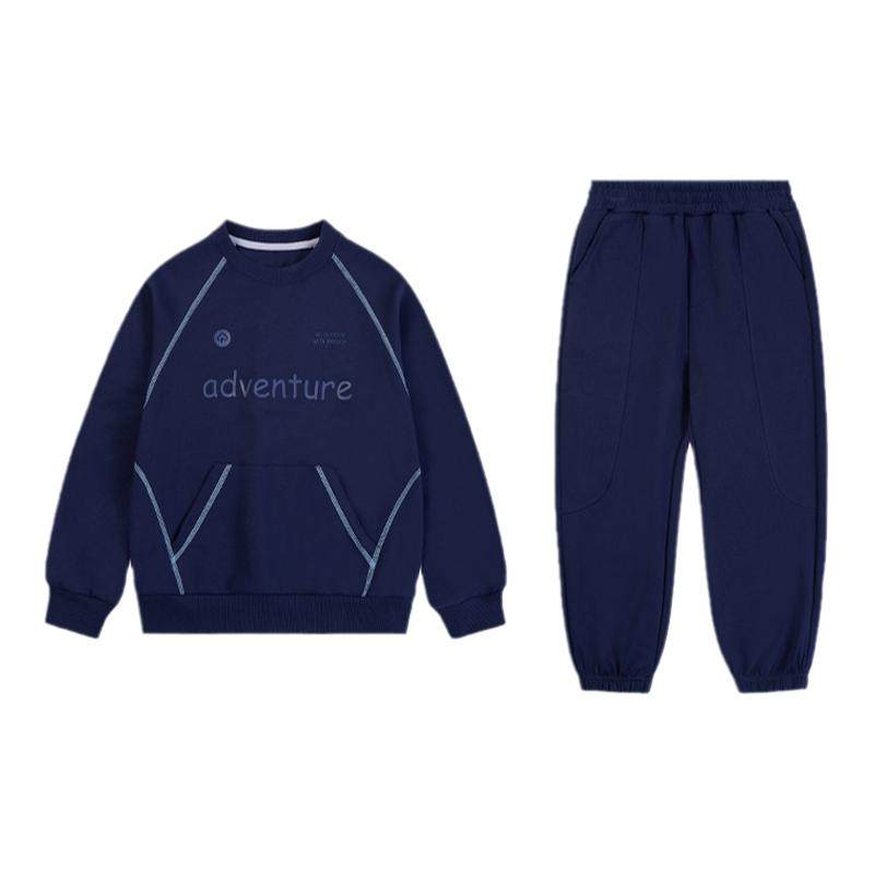 ebaer男童运动卫衣套装2026春秋新款儿童休闲上衣裤子两件套女童