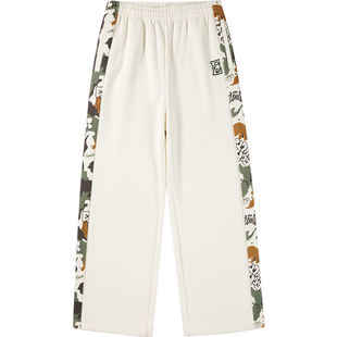 ecko红犀牛  美式复古加厚直筒迷彩印花卫裤2025冬季新款休闲长裤