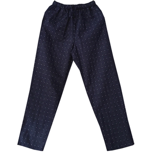 日系简约无印色织点长裤子男女睡裤情侣休闲家居裤慵懒风2020新款