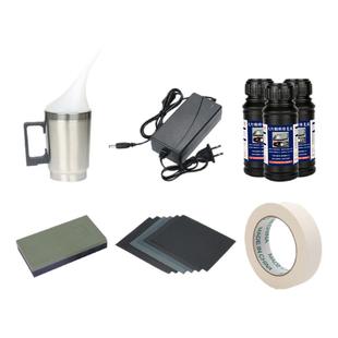 汽车大灯清洗翻新修复液灯壳发黄打磨镀膜车灯划痕加热杯工具套装