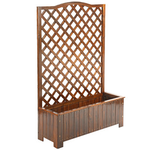 防腐木花箱围栏隔断花架一体靠墙户外庭院栅栏花园阳台花盆爬藤架