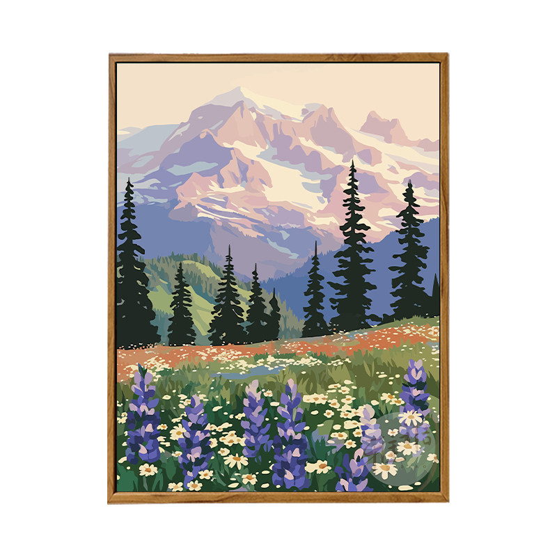 雅调风景插画diy数字油画材料包