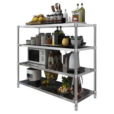不锈钢厨房置物架多层微波炉烤箱