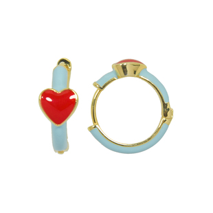 USITE珐琅滴油搪瓷爱心耳环女白百合明星同款复古桃心时尚耳圈