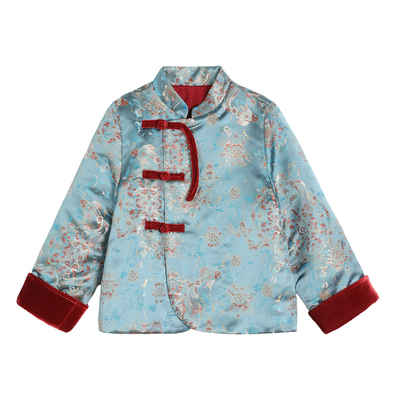 小o宝okids男童加厚儿童过年拜年服国风中式缎面新年套装2026新款