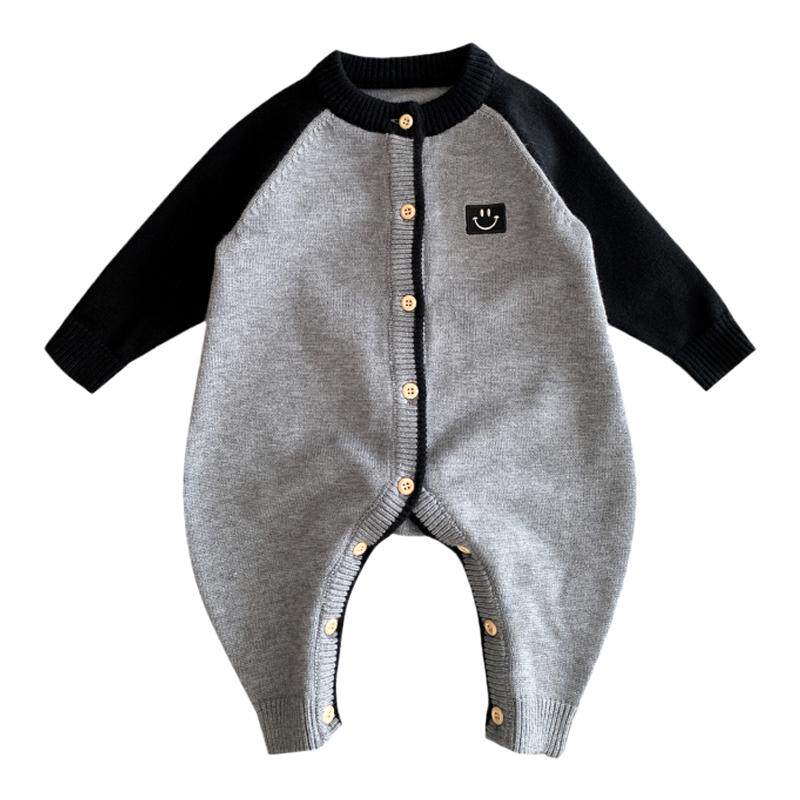 婴儿衣服秋冬毛衣爬服满月宝宝冬装连体衣外套洋气婴幼儿外出爬服