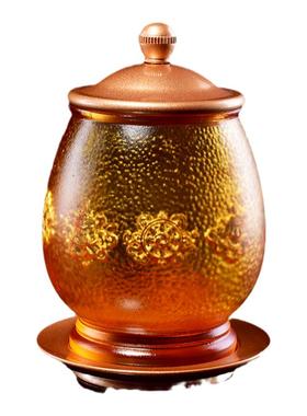 佛具黄铜琉璃八吉祥圣水杯供佛净水杯藏传密宗八吉祥摆件奉神茶杯