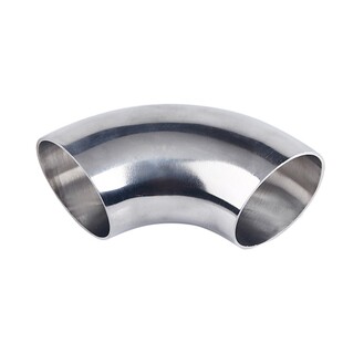 粗抛弯头304不锈钢卫生级外镜面焊接冲压弯头90度直角弯管38 51