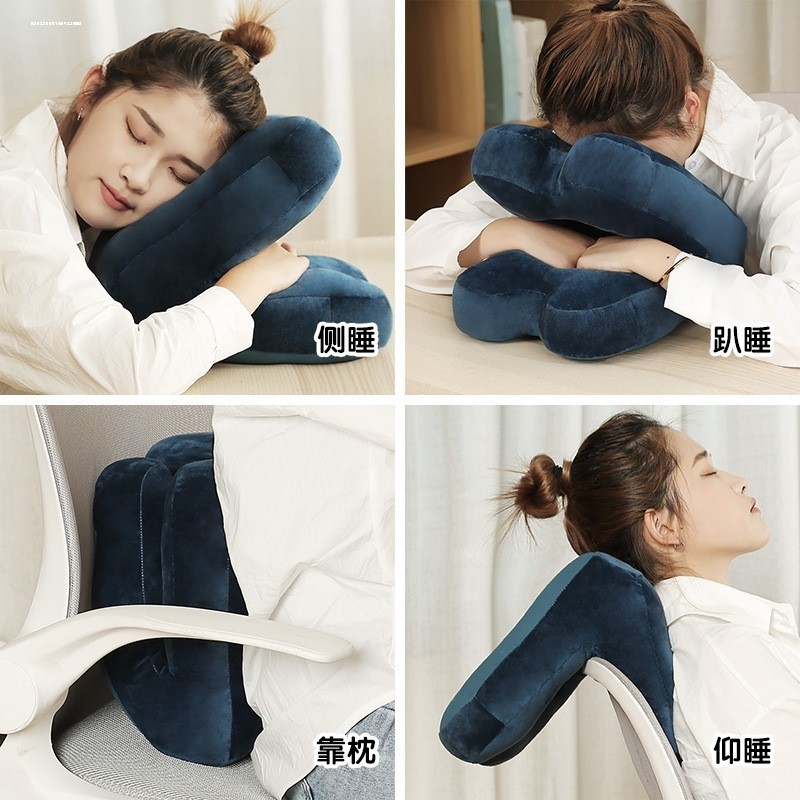 趴睡枕夏季午睡神器仰睡小学生午睡枕桌上抱枕带洞午觉趴枕夏季