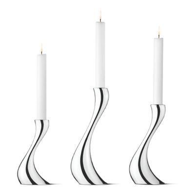 新年礼物GeorgJensen乔治杰生COBRA银色烛台北欧金属复古烛台套组