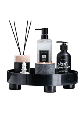 简约风浴室香薰蜡烛圆托盘摆件