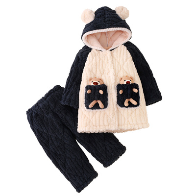 儿童男女童家居服连帽睡衣冬季