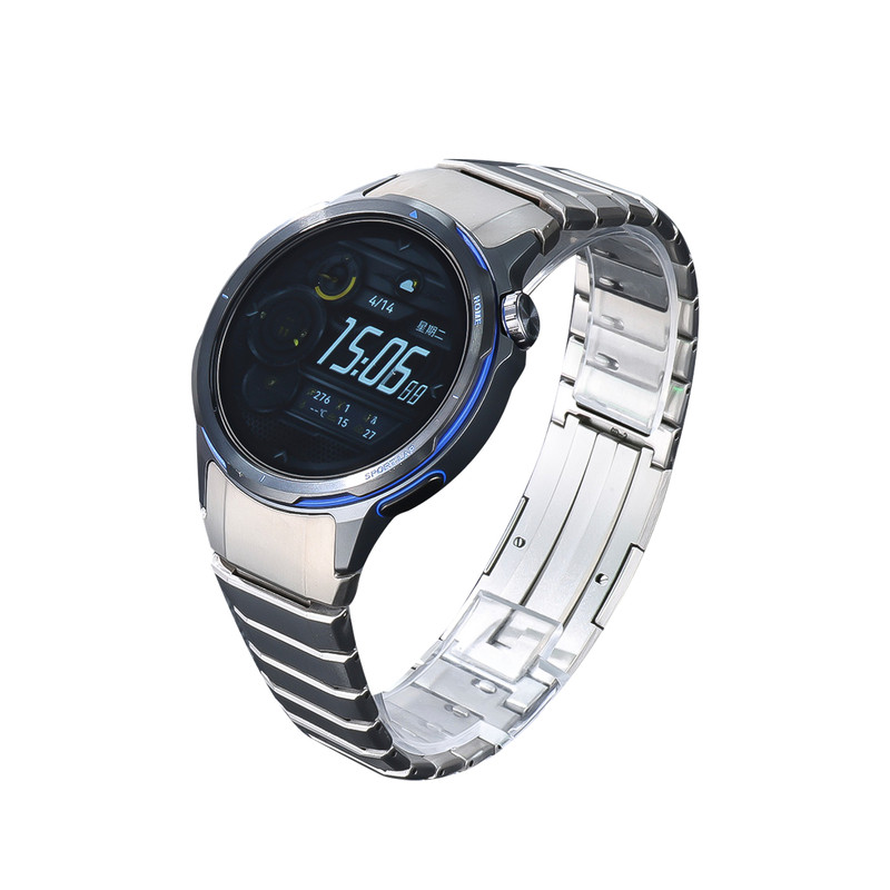 适用华为Watch GT Runner2专用一珠折叠扣快拆钛金属表带弧形无缝