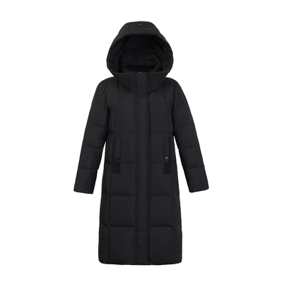 雪中飞羽绒服女中长款过膝2025时尚高端白鸭绒防寒服保暖外套修身