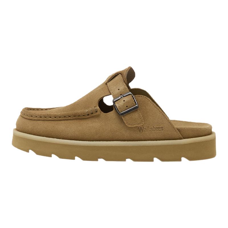 其乐Clarks Meare Mocc Cola一脚蹬穆勒鞋绒面复古时尚包头拖鞋