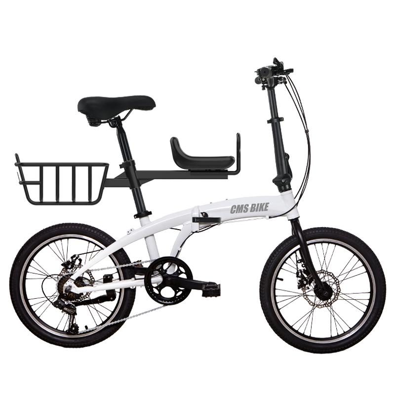 CMSBIKE鋁合金超輕親子折疊自行車帶小孩母子車成人變速腳踏單車