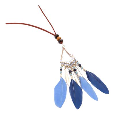 羽毛项链毛衣链民族风配饰吊坠女