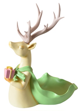 进门女孩鹿摆件门口玄关钥匙ins