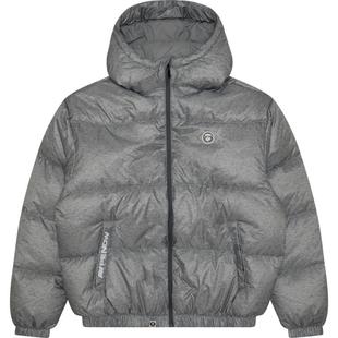 Aape旗舰店男装秋冬猿人徽章宽松厚连帽羽绒服面包服7654XAN