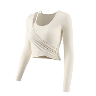 Aziztas带胸垫瑜伽服女秋冬季高颜值普拉提训练健身长袖运动上衣