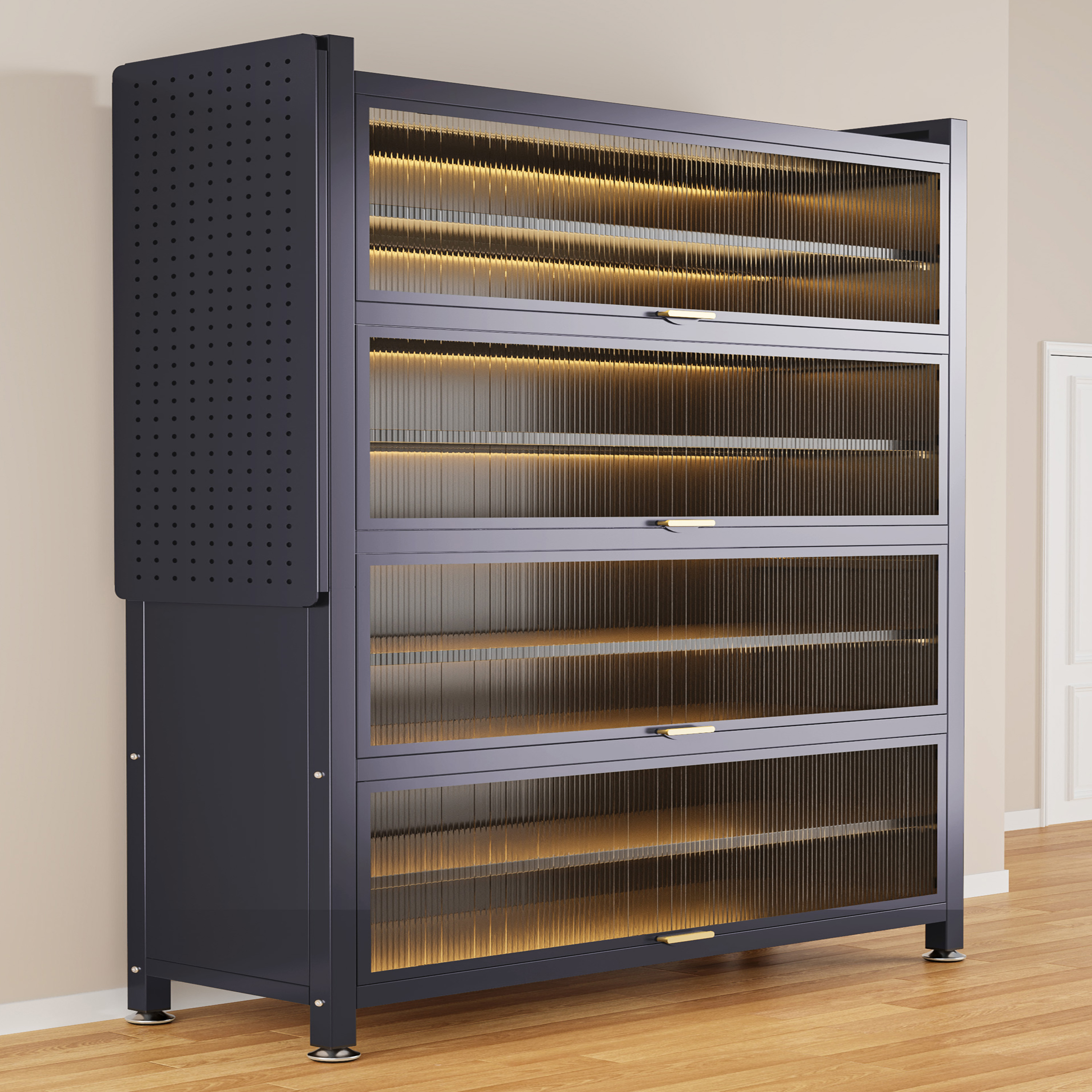 钢制鞋柜家用门口多层入户玄关柜大容量收纳储物柜新爆款防尘鞋架