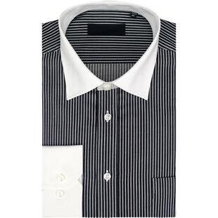 春季新品全棉白领黑色条纹长袖衬衫 男商务正装绅士纯棉衬衣精品