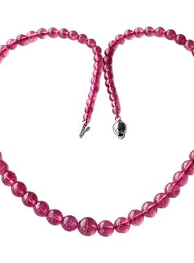 碧雅红碧玺塔链一物一图正品糖果红色圆珠碧玺项链女款31
