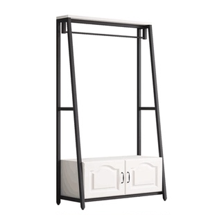 简约现代卧室置物架衣帽架落地客厅挂衣架子多功能收纳架轻奢钢架
