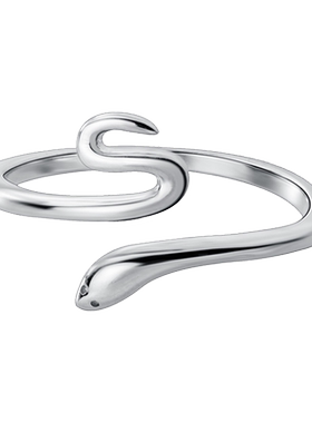 S925银小蛇戒指女简约时尚