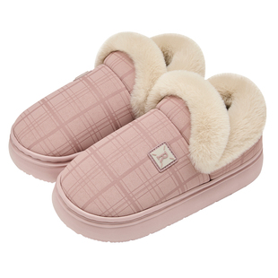 过冬棉拖鞋全包女款包跟冬季2026新款室内家居防滑厚底加绒棉鞋女
