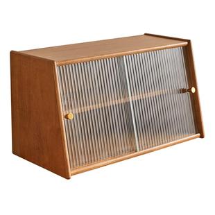 实木桌面置物架防尘杯子收纳架餐桌台面收纳柜咖啡杯架桌上储物柜