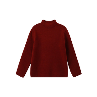 布丁哈鲁布冬装女童洋气上衣2026秋冬新款儿童简约百搭新年毛衣