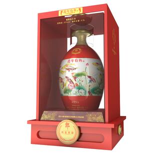[连年有鱼4.5L]郎酒连年有鱼53度酱香型白酒4.5L盒装收藏纪念摆柜