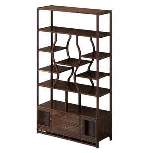 新中式博古架客厅书房多层茶室茶叶展示柜收纳置物架复古2026新款