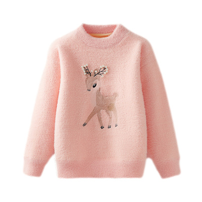 女童一体绒毛衣女孩加厚打底衫