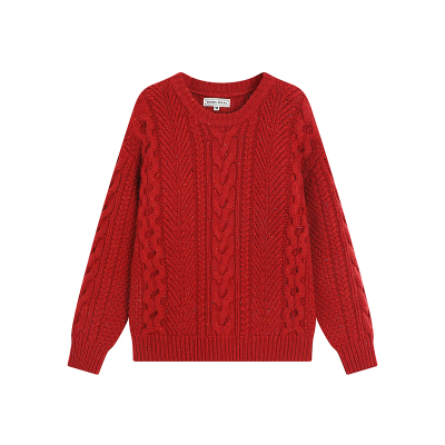 羊毛粗针毛线帽重磅绞花毛衣半裙