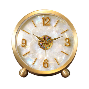 轻奢风贝壳装饰座钟高端大气家居2025新款摆台式时钟表客厅摆放式