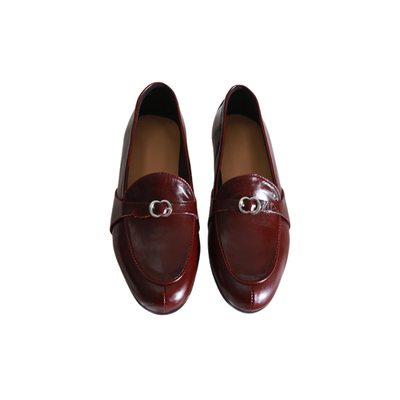 莲花府邸英伦复古粗跟乐福鞋