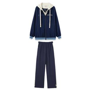 初中生秋冬套装棒球服新品女孩中大童少女15岁休闲外套长裤两件套