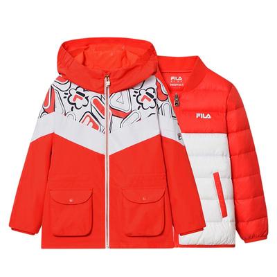 FILA斐乐女小童时尚保暖外套套装