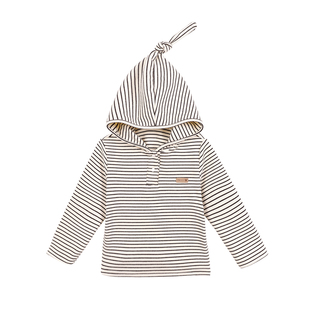 小O爸婴童男女宝宝加绒打底衫连帽2026春季新婴儿长袖T恤保暖卫衣