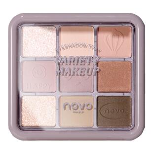 NOVO九色眼影盘2025年新款大地色哑光高光修容一体盘彩色日常淡妆