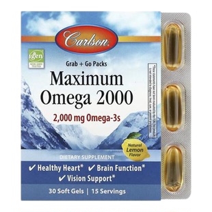 Carlson挪威浓缩鱼油Omega3心血管心脏大脑视力骨骼健康高含量