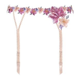 华歌尔Salute吊袜带女重工刺绣蕾丝性感高级腿环丝袜防滑夹13G