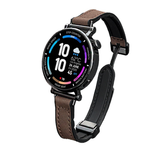 适用oppo watch x2mini表带X3mini疯马皮折叠磁吸OPPO手表watchS手表带链4pro防水se智能pro运动腕带高级小众