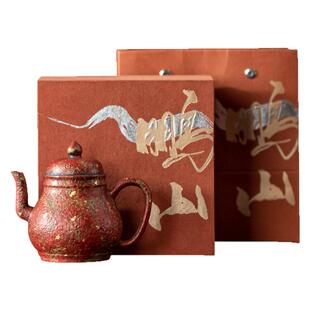 闽瓷陶艺满山红洒金隽秀壶家用高颜值手持壶个人泡茶壶洒金壶茶具